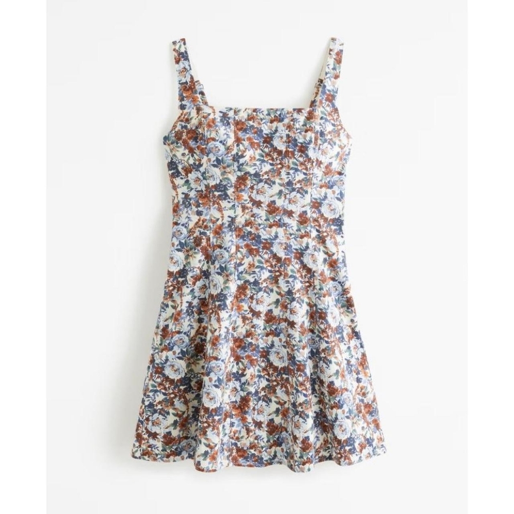 Abercrombie & Fitch Floral Mini Dress - Blue and Brown